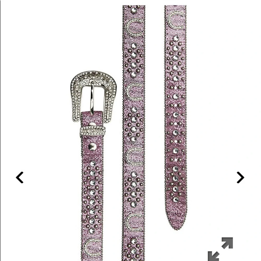 Nocona Pink Glitter w Horseshoe & Rhinestones Belt